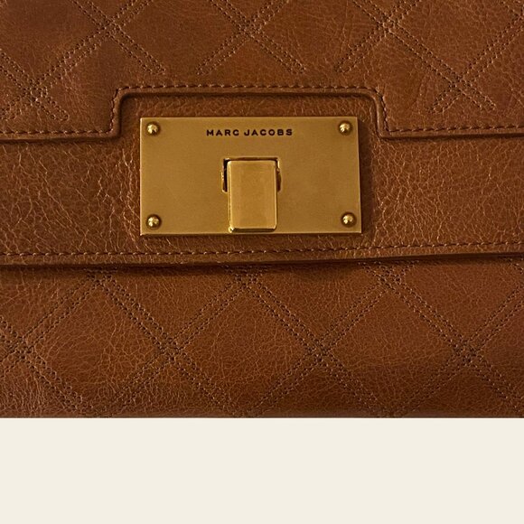 Marc Jacobs Quilted Brown Envelope Clutch Bag - Picture 3 of 10